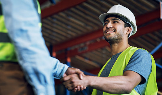 workers shaking hands