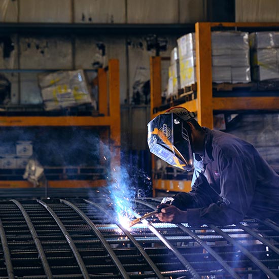 welder working in a factory